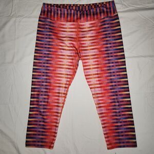 Prana Womens Large Roxanne Capri Leggings Pink Purple